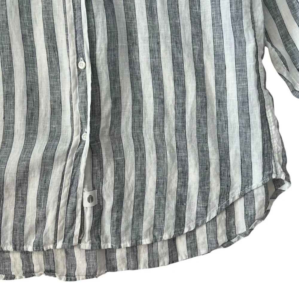 Grayson‎ by Frank & Eileen The Hero 100% Linen Button Up Blue Striped Shirt SZ M - Picture 4 of 13
